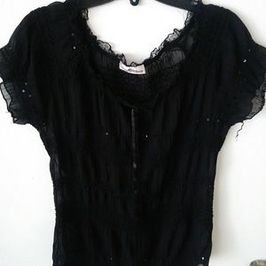 90's Superline black lace top size M
